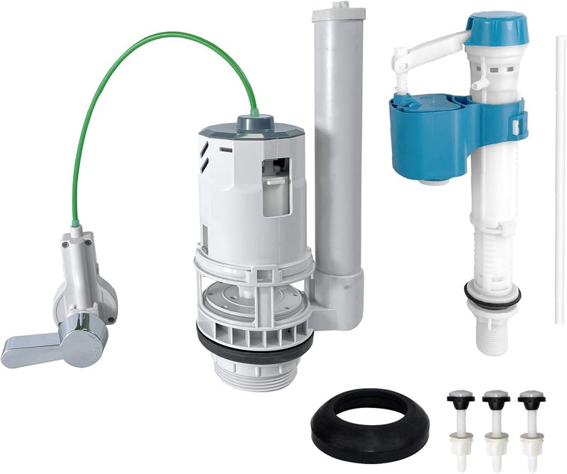 Vootenec Toilet Tank Replacement Kit for Lever-Handle Toilets - Includes Water-Saving 2-Inch Dual Flush Valve Replacement with Integrated Handle & Adjustable Fill Valve - Image 1